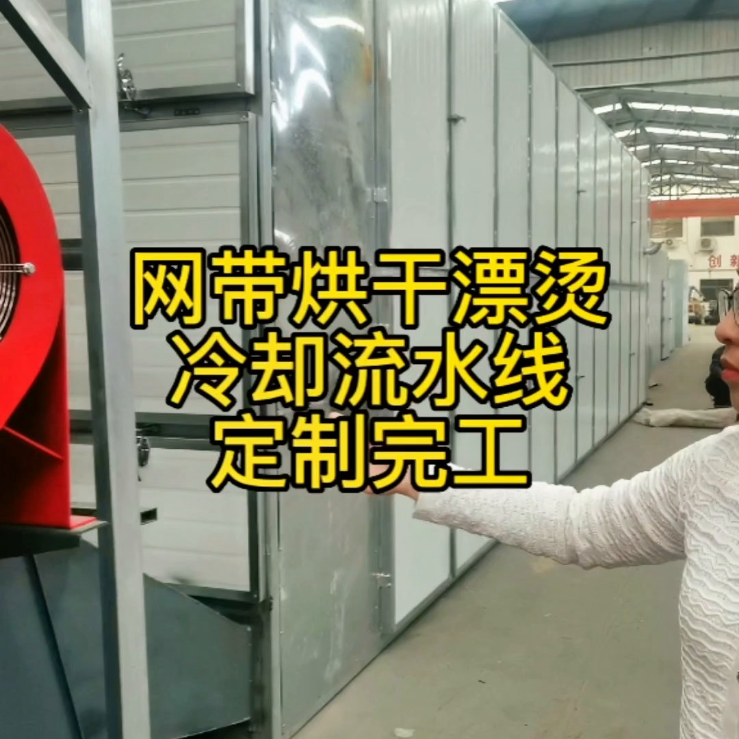 网带式烘干机烘干流水线，漂烫冷却烘干一条线