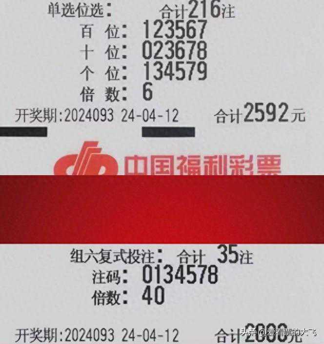 福彩3D快乐8排列3排列5第93期晒票汇总！即使失败，也保持热情