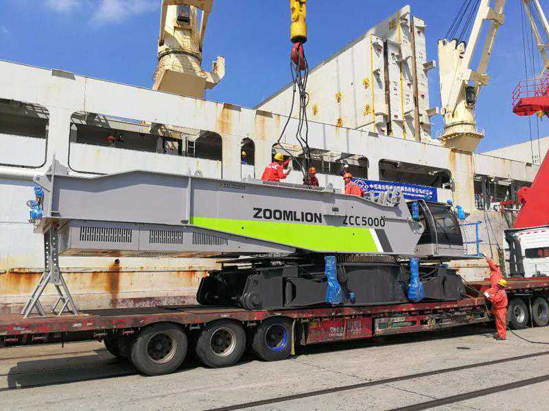 给力！ZCC5000发往千岛之国 成中国出口印尼最大吨位履带起重机